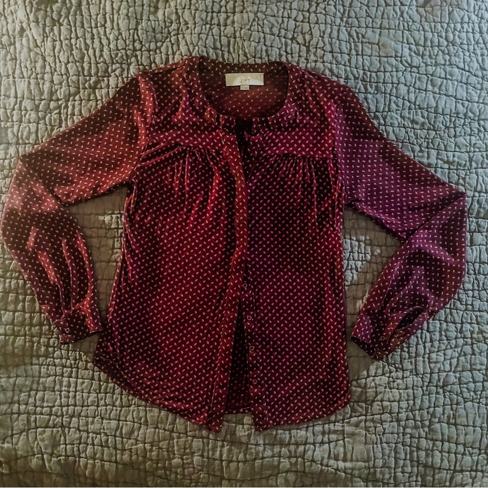 LOFT Burgundy Blouse